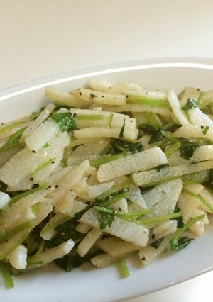 山芋と三つ葉のポン酢炒め-レシピのメイン写真