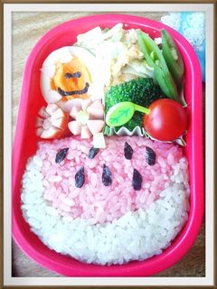キャラ弁 夏 ♪スイカのお弁当♪-レシピのメイン写真