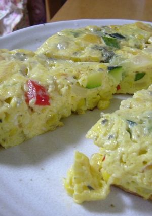 夏野菜いっぱい大きいオムレツ-レシピのメイン写真