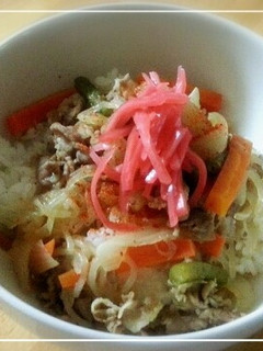 カラフル豚丼-レシピのメイン写真