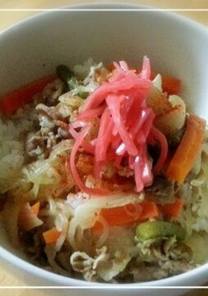 カラフル豚丼-レシピのメイン写真