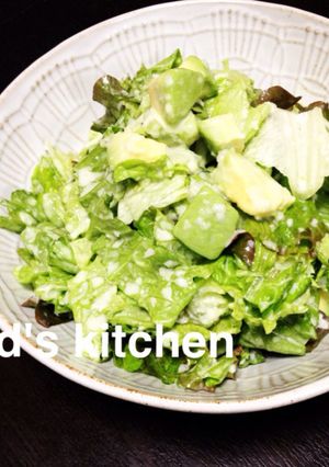 アボカドとレタスの玉ねぎドレッシング♪-レシピのメイン写真