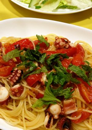 タコ＆トマト＆大葉☆さわやか夏パスタ-レシピのメイン写真