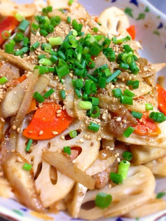 食べ応えアリ!豚肉入り蓮根のきんぴら-レシピのメイン写真
