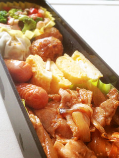 毎日弁当!豚肉ケチャップ炒め弁当-レシピのメイン写真
