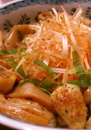鶏皮メンマのスパイス炒めピリ辛白髪葱添え-レシピのメイン写真