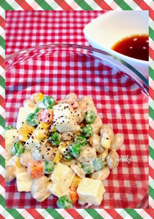 超簡単♫チーズと大豆のコロコロサラダ-レシピのメイン写真