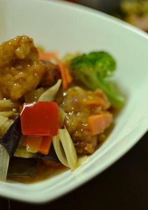茄子入り♪夏はさっぱり柔らか酢鶏-レシピのメイン写真