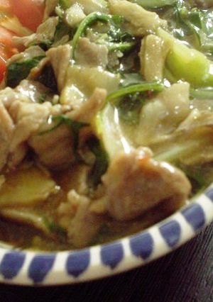 (∵)屋：豚肉と水菜と舞茸の塩炒め-レシピのメイン写真