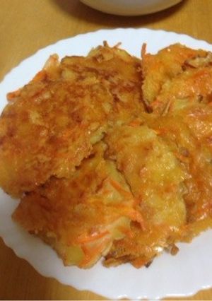 チーズがカリカリ♪人参のチヂミ風-レシピのメイン写真