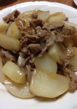 簡単！かぶと豚肉の生姜炒め-レシピのメイン写真