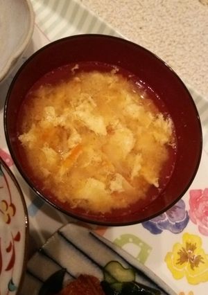 玉ねぎと人参のかき卵汁-レシピのメイン写真