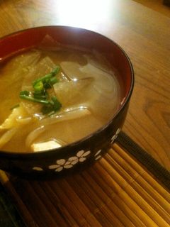 もやしと玉ねぎと大根と豆腐のお味噌汁-レシピのメイン写真