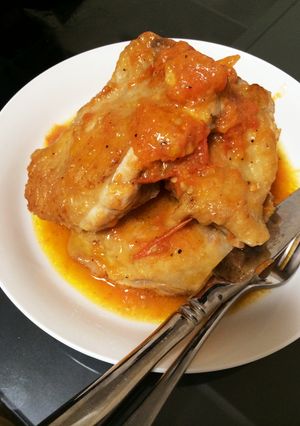 簡単！チキンのトマト煮。-レシピのメイン写真