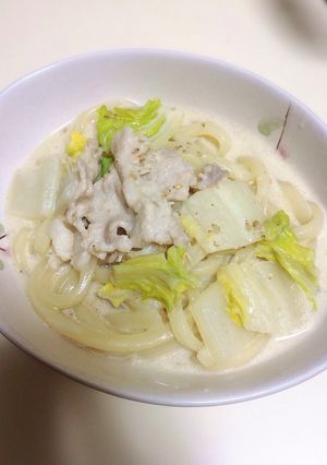 スープまで飲み干せる！ゴマ豆乳うどん-レシピのメイン写真