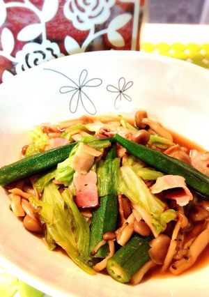☻オクラとしめじの生姜焼き風☻-レシピのメイン写真