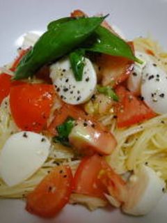 トマトとモツァレラチーズの冷製パスタ-レシピのメイン写真