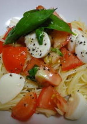 トマトとモツァレラチーズの冷製パスタ-レシピのメイン写真