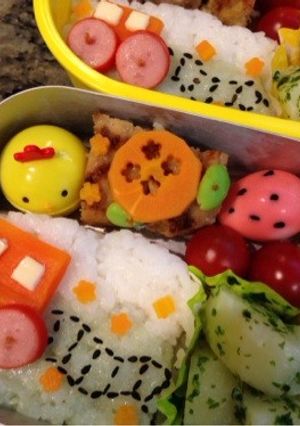 簡単キャラ弁❁あじさいにんじん-レシピのメイン写真