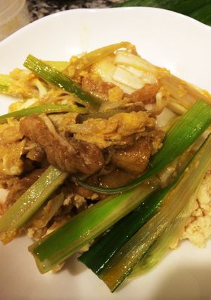 糖質オフ丼！油揚げとネギの卵とじ-レシピのメイン写真