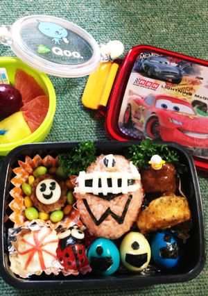 キャラ弁 トッキュウジャー 全員集合！-レシピのメイン写真