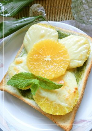 ❂オレンジjuicy❂抹茶チーズトースト-レシピのメイン写真