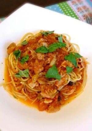 簡単トマトソースパスタ-レシピのメイン写真