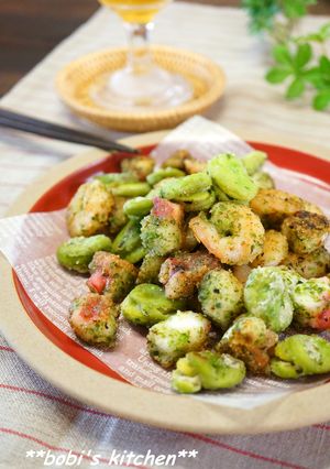 おつまみに♡*エビタコ空豆の一口揚げ*-レシピのメイン写真