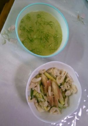 鶏皮とｷｭｳﾘとﾐｮｳｶﾞの付け合わせ&-レシピのメイン写真