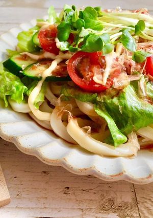 暑い日に♥5分で出来ます♥サラダうどん-レシピのメイン写真
