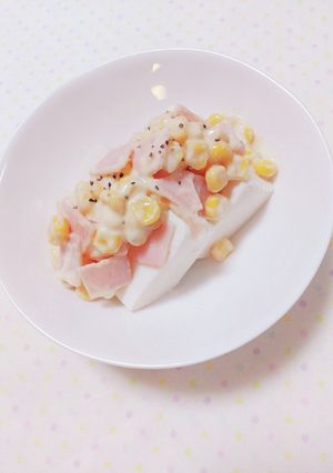 冷や奴☆ハムコーンマヨ-レシピのメイン写真