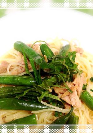 簡単！インゲンとツナの冷製パスタ-レシピのメイン写真