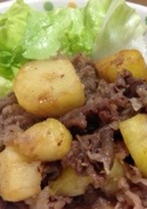ガッツリ‼︎ 牛肉とポテトの煮付け-レシピのメイン写真