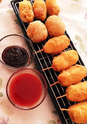 揚げ串(^O^)チリソースと赤味噌で!-レシピのメイン写真