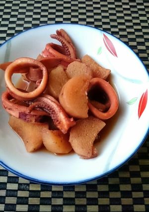 圧力鍋でスルメイカ長芋の煮物☆と裁き方★-レシピのメイン写真
