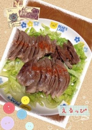 ☆鉄分補給☆簡単☆豚ハツのピリ辛スライス-レシピのメイン写真