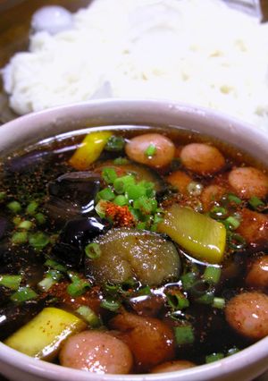 夏バテに、夏野菜のキンピラ入り素麺のつゆ-レシピのメイン写真