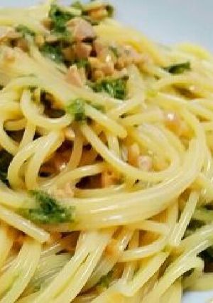 手抜きしたい時の納豆とあおさのパスタ♪-レシピのメイン写真