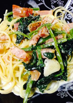 ベーコンとほうれん草の濃厚クリームパスタ-レシピのメイン写真