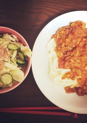 さっぱりトマトキーマカレーうどん-レシピのメイン写真