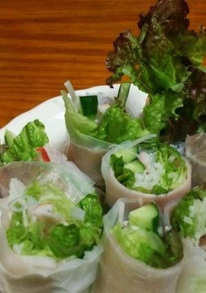 野菜たっぷり！かにかまで生春巻き♪-レシピのメイン写真