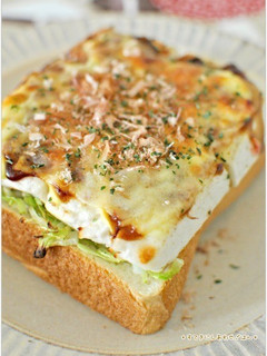 ふわふわ食感のお好み焼き風チーズトースト-レシピのメイン写真
