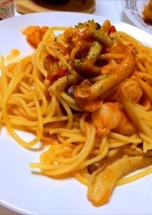 エビのトマトクリームスパ-レシピのメイン写真
