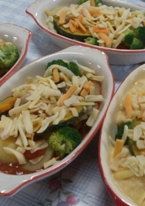 おからキッシュグラタン&ミートポテトグラ-レシピのメイン写真