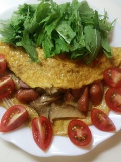 エリンギバターのオープンオムレツ-レシピのメイン写真