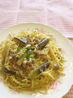 豚こまとなすの味噌クリームパスタ♪-レシピのメイン写真