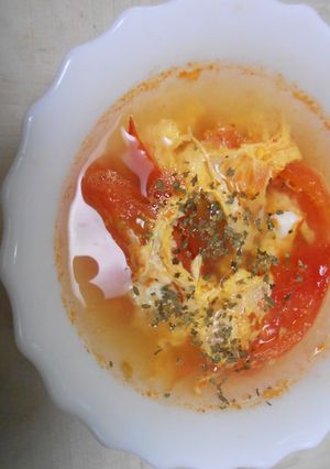 トマトの丸鶏がらスープ玉子入り-レシピのメイン写真