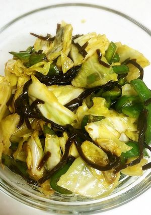 簡単☆キャベツとピーマンの塩昆布漬け-レシピのメイン写真