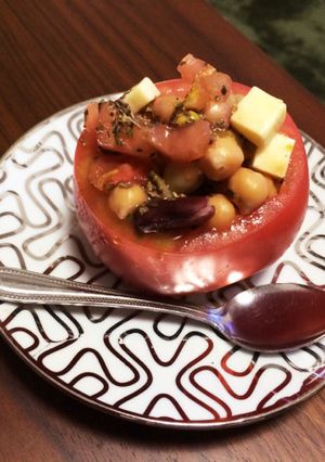 トマトの器で♪お豆のイタリアンサラダ-レシピのメイン写真