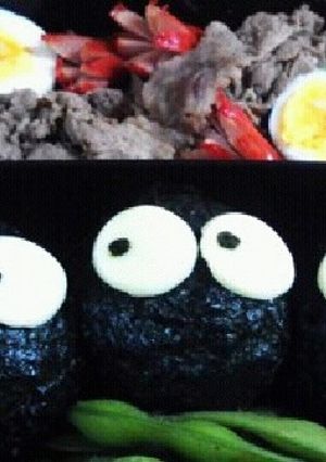 キャラ弁　まっくろくろすけ-レシピのメイン写真